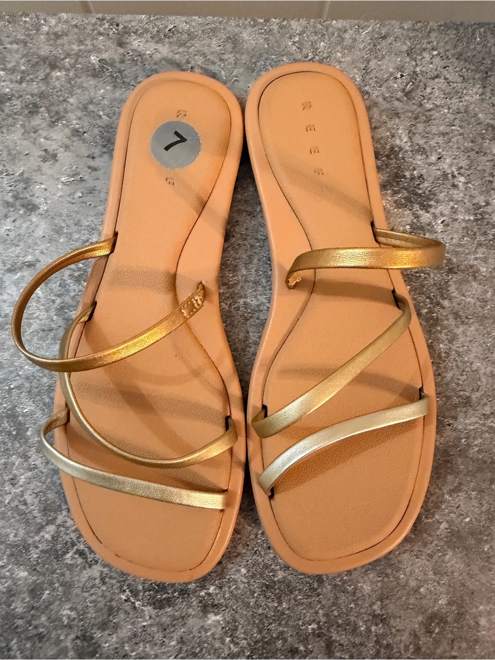 Reef Gold Strappy Slide Sandals - Women